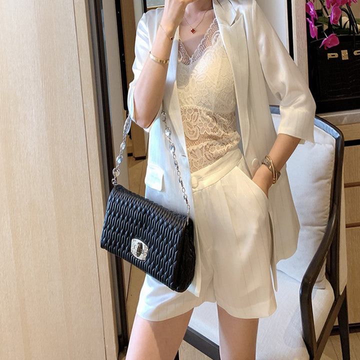 Women Elegant Blazer and Shorts Set Mune Fashion
