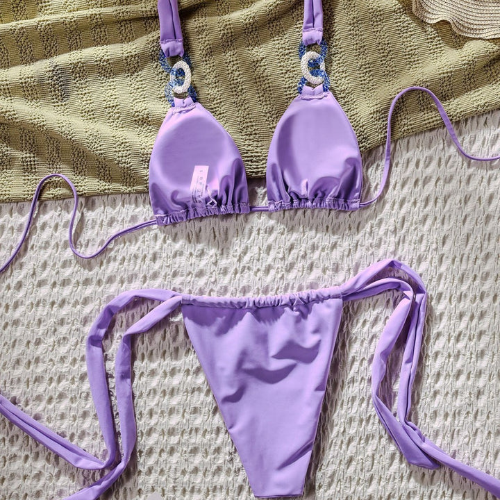 Women's Triangle Bikini with fashionable appliqués Mune Fashion
