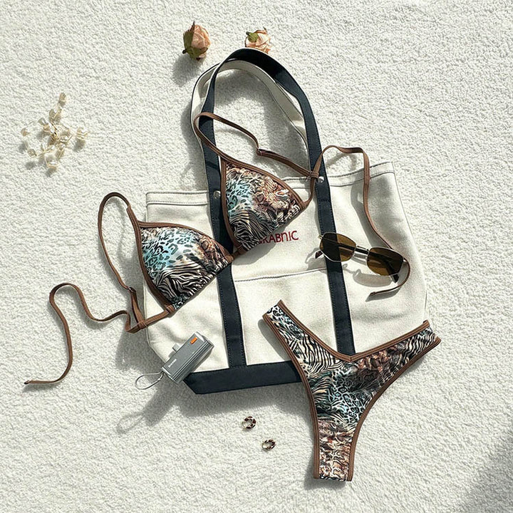 Women's Triangle Bikini with Vibrant Pattern Mix Mune Fashion