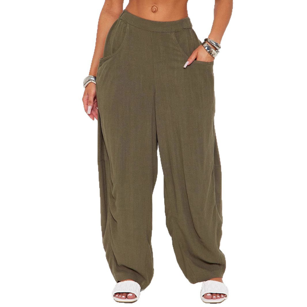 Women's Wide Relaxed Pants with High Comfort Waistband, Deep Side Pockets & Loose Palazzo Fit Mune Fashion