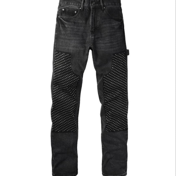 Men's Fashion Denim Pants with Contrast Patches Mune Fashion