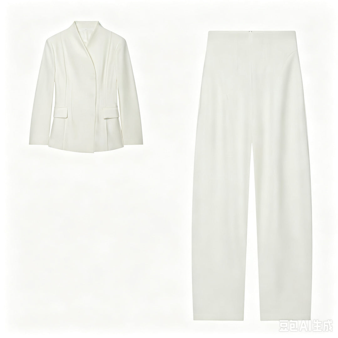 Women's Long Blazer with Concealed Button Placket and Flap Pockets Mune Fashion