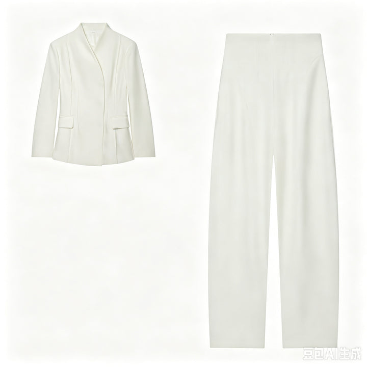Women's Long Blazer with Concealed Button Placket and Flap Pockets Mune Fashion