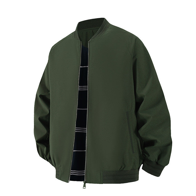 Men's Lightweight Windbreaker Bomber Jacket with Raglan Sleeves, Elastic Cuffs, and Two-Way Zipper Mune Fashion