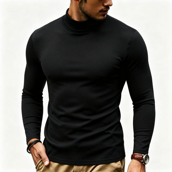 Men's Fitted Turtleneck Sweater in Slim Fit made of Cotton-Elastane Mune Fashion