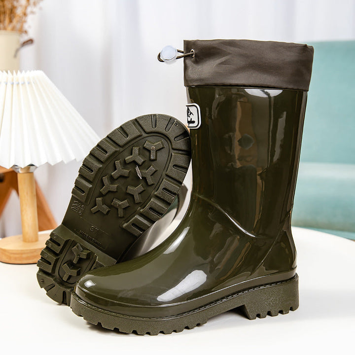 Women High Quality and Stylish Rubber Boots with Adjustable Lacing System Mune Fashion