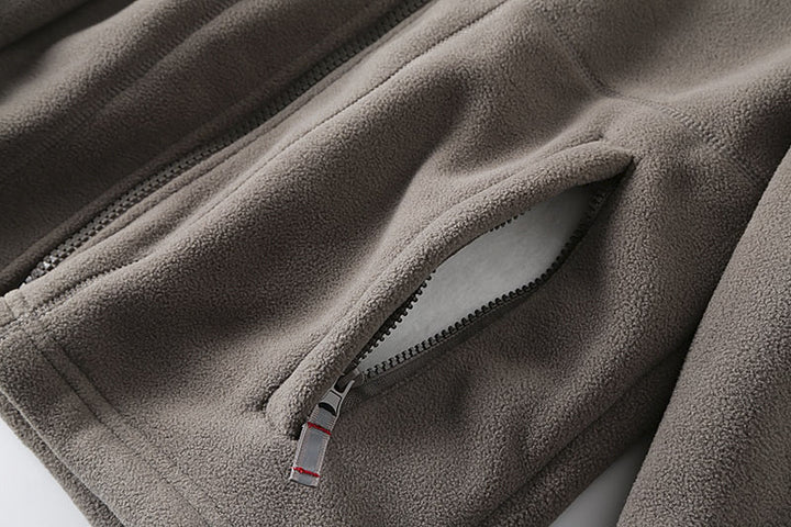Men's fleece jacket with warming teddy fleece lining, high stand-up collar and zipper Mune Fashion