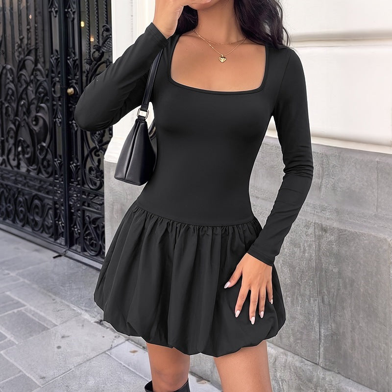 Women's Playful Puff Dress with Long Sleeves Mune Fashion