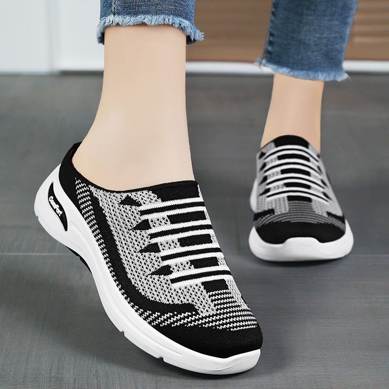 Women's knitted slip-on clog sneaker with breathable sock shoe and cushioning comfort sole Mune Fashion