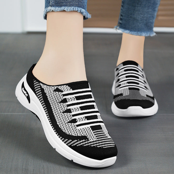 Women's knitted slip-on clog sneaker with breathable sock shoe and cushioning comfort sole Mune Fashion