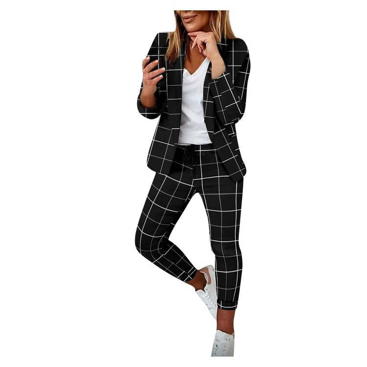 Women's Checked Slim-Fit Jogging Pants with Drawstring and Ankle-Length Cut Mune Fashion