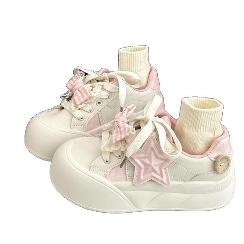 Women's sneakers made of high-quality leather with fashionable sock design by Mune Fashion