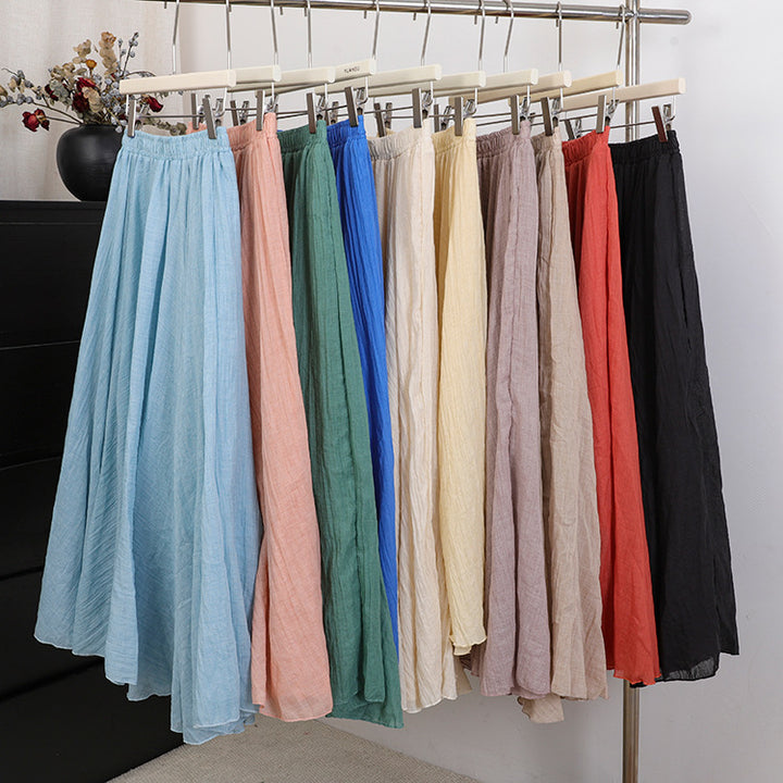 Women's flowing midi maxi skirt with elasticated waistband and elegant circle shape Mune Fashion