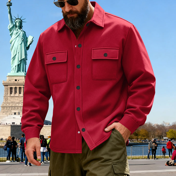 Men's casual shirt jacket made of cotton blend with applied chest pockets Mune Fashion