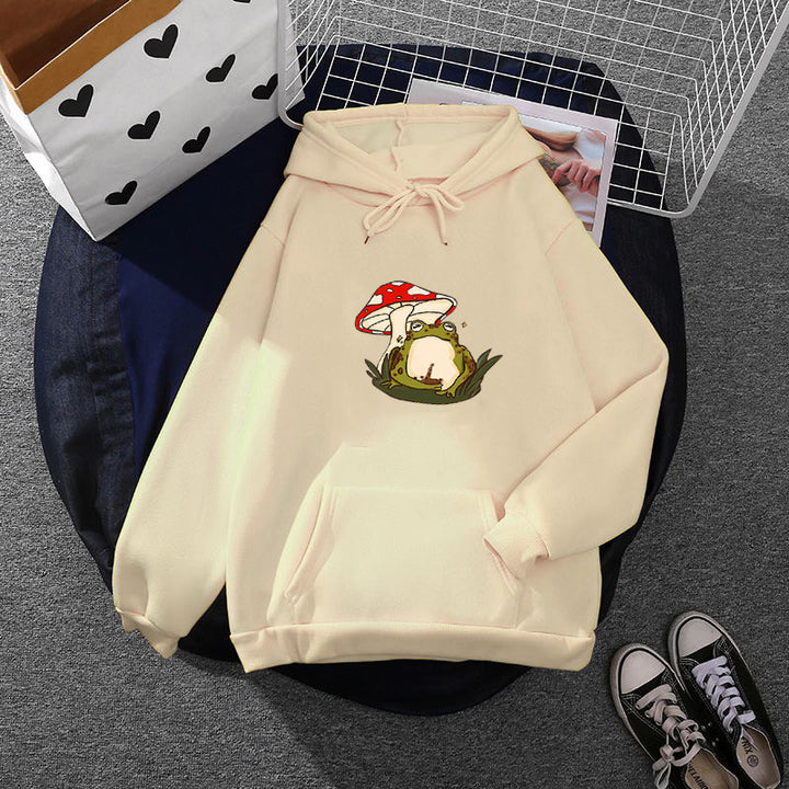 Women oversized hoodie with Gothic statement print and kangaroo pocket Mune Fashion