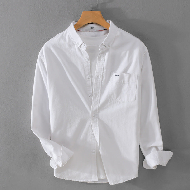 Men's classic button-down oxford shirt made of cotton with a Kent collar, loose fit, and chest pocket Mune Fashion
