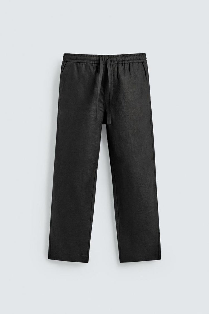 Men's linen pants with elastic waistband and drawstring Mune Fashion