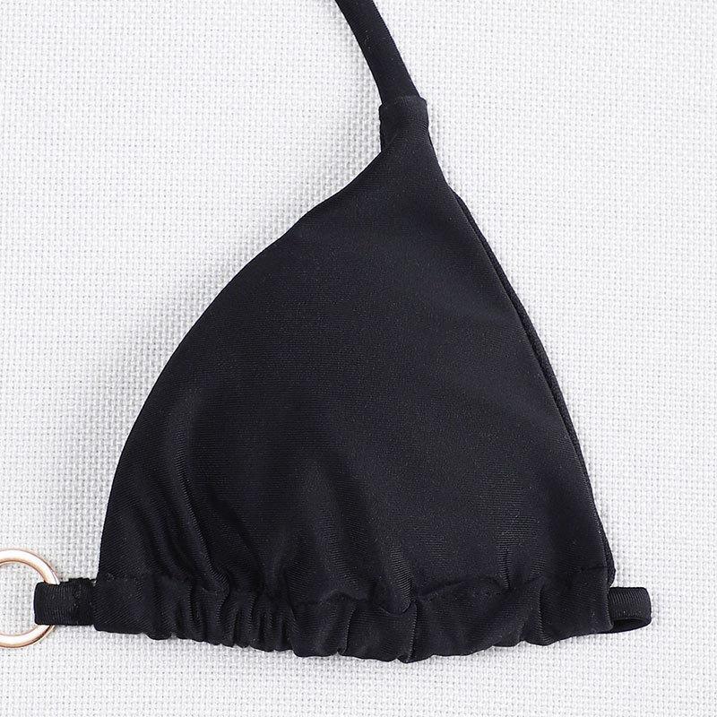 Women Triangle Bikini with Golden Ring Details Mune Fashion