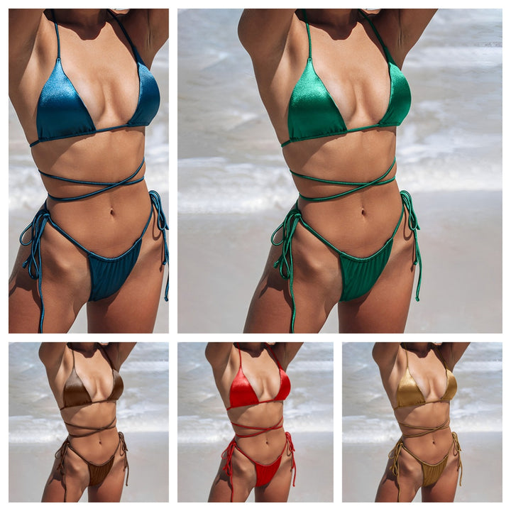 Women's Triangle Bikini with Decorative Wrap Design Mune Fashion