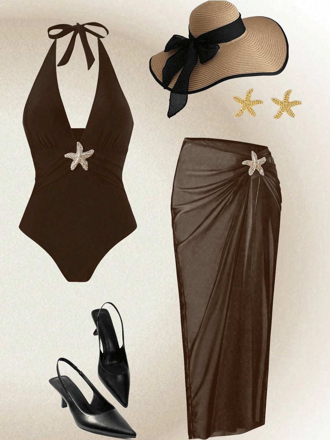 Ladies Elegant Swimsuit with Versatile Wrap Skirt Mune Fashion