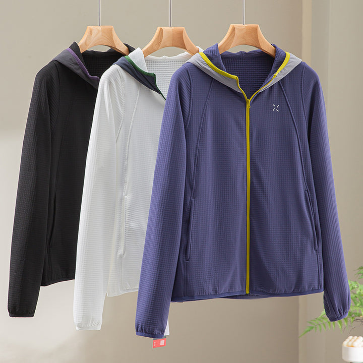Women Lightweight Hooded Training Jacket made of structured functional jersey with full zip Mune Fashion