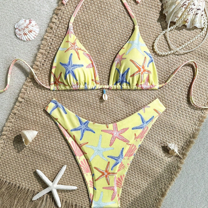 Women's triangle bikini with maritime star pattern Mune Fashion