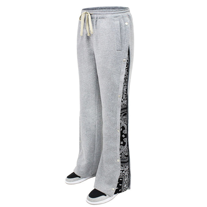 Men's sweatpants with side snap button placket and bandana side insert Mune Fashion