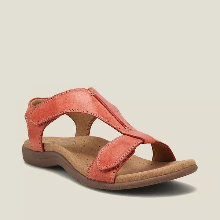 Damen Leder-Sandalen mit verstellbaren Klettriemen und ergonomischem Komfortfußbett Mune Fashion