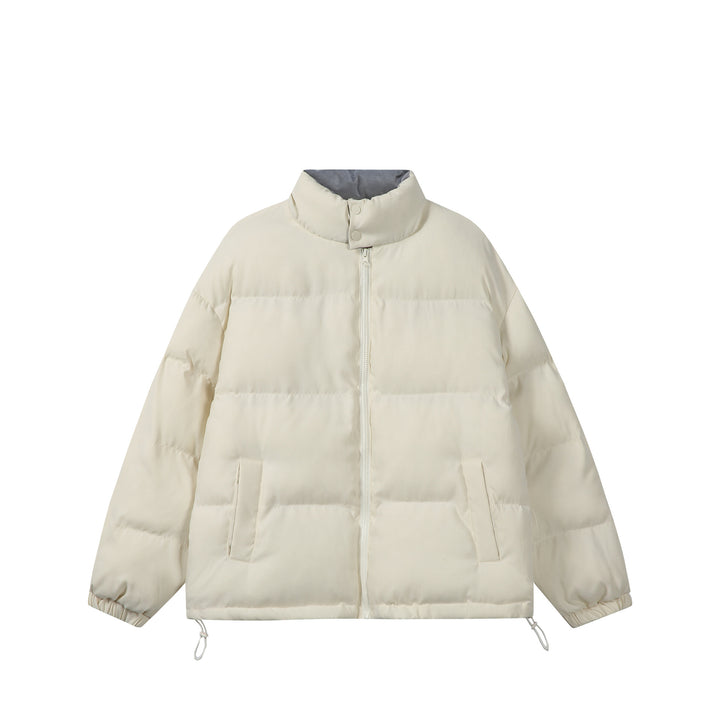 Women's Padded Boxy Quilted Jacket with High Stand-Up Collar Mune Fashion