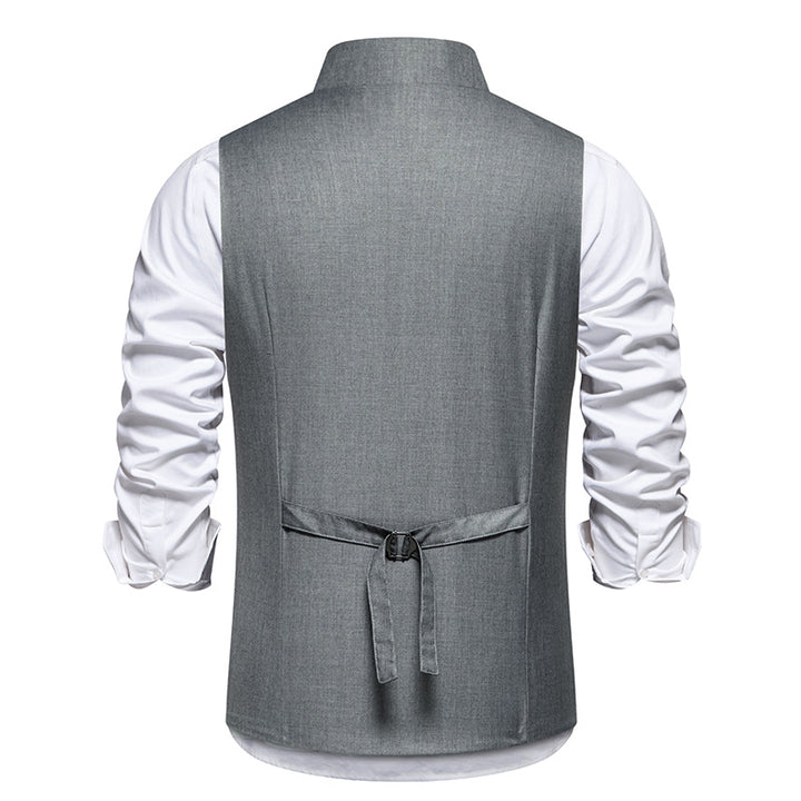 Men's nan asymmetrical double-breasted suit vest with diagonal button placket and tailored silhouette Mune Fashion