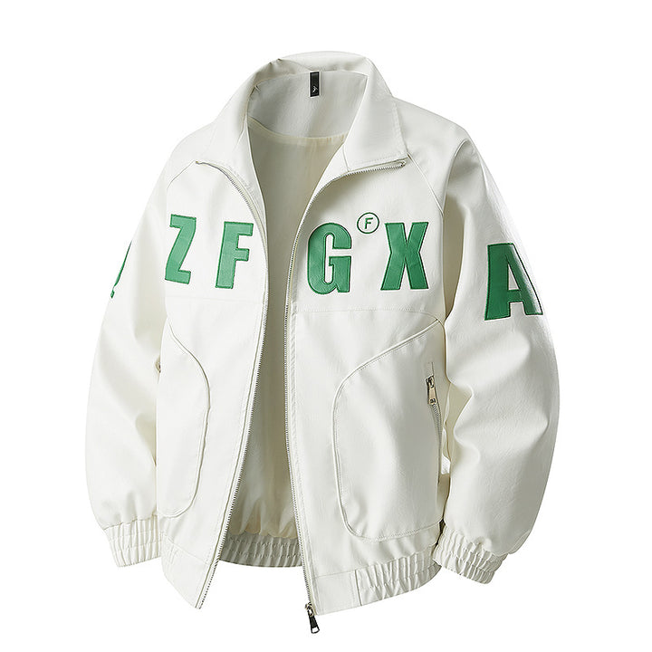 Men's Oversized Bomber Jacket in Sporty Look with Large Letter Applications Mune Fashion