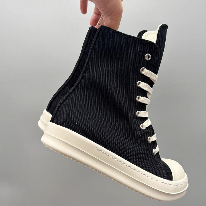Women’s platform boots with elevated rubber platform, high shaft and reinforced toe cap Mune Fashion