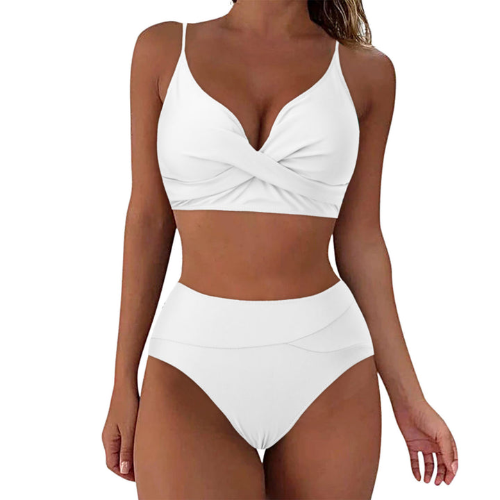 Women's High-Waisted Bikini Set with Sophisticated Twist Top Mune Fashion