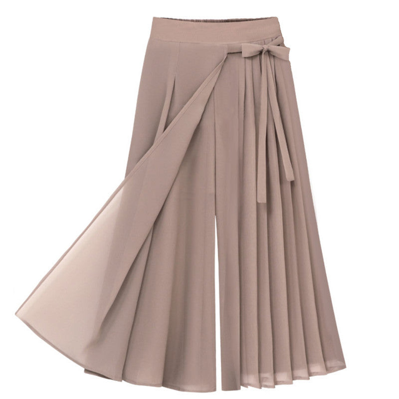 Women's nan asymmetrical wrap midi skirt with partial pleats and tie Mune Fashion