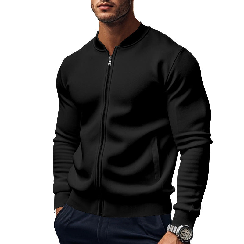 Men's Sporty Bomber Jacket with High Collar Mune