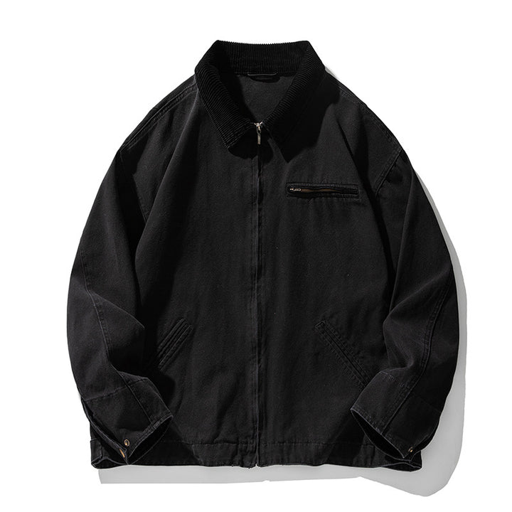 Unisex Boxy Canvas Overshirt Jacket with Cord Collar and Chest Zip Pocket Mune Fashion