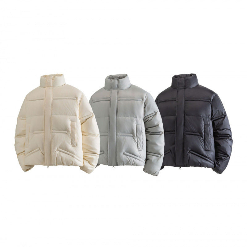 Unisex Short quilted padded jacket in a boxy cut with high stand-up collar Mune Fashion
