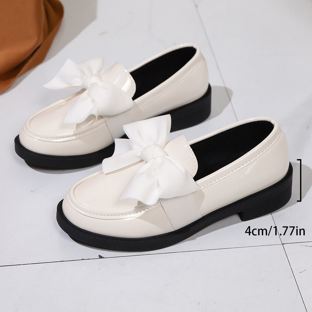 Damen Loafer mit Karo‑Muster und Schleifenapplikation Mune Fashion
