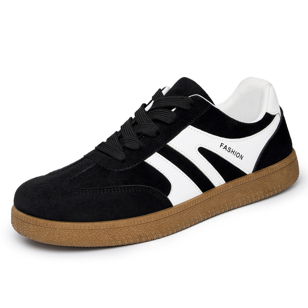Men's retro suede leather sneakers with padded heel collar and textured rubber outsole Mune Fashion