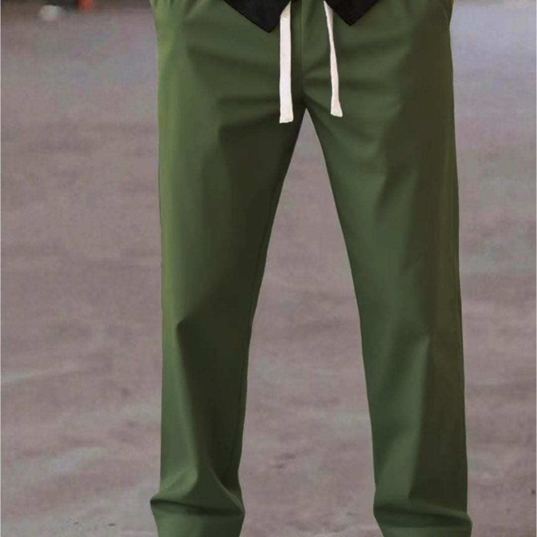 Men's loosely cut leisure pants with drawstring waistband and straight leg Mune Fashion