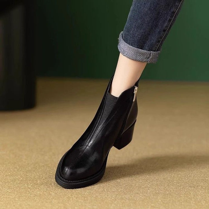 Ladies Elegant and Comfortable Ankle Boots with Zipper Mune Fashion