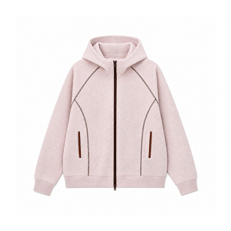 Men's sporty hooded sweatshirt jacket with contrast zipper and ergonomic seams Mune Fashion