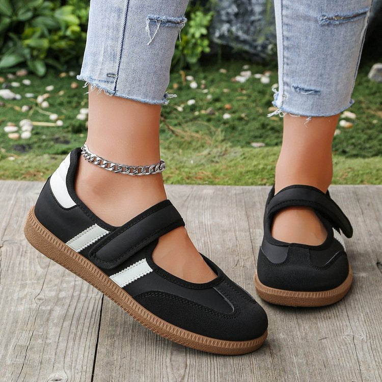 Damen Mary-Jane-Sneaker mit Klettverschluss, leichter Profilsohle und Komfortfußbett Mune Fashion