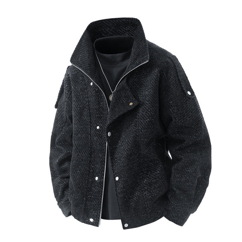 Ladies Fashion Quilted Jacket with High Collar Mune Fashion