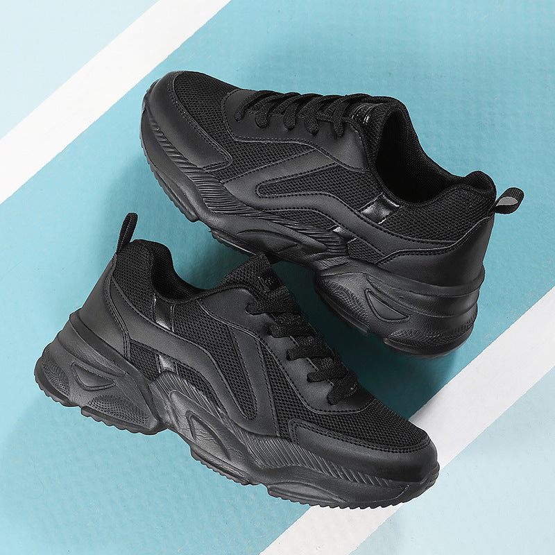 Women's cushioned leisure platform sneakers with padded comfort collar, breathable mesh, and non-slip profile Mune Fashion