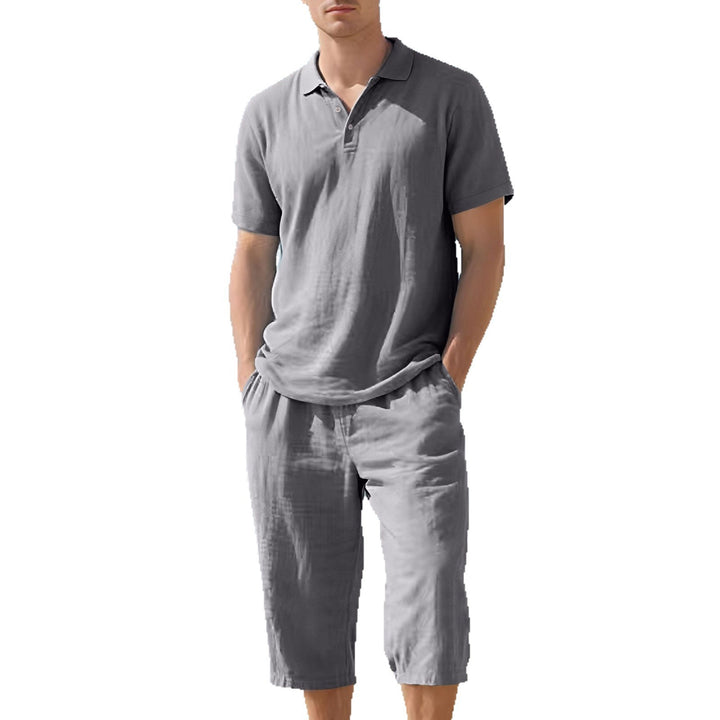 Men's light polo and bermuda set made of silky cotton jersey Mune Fashion
