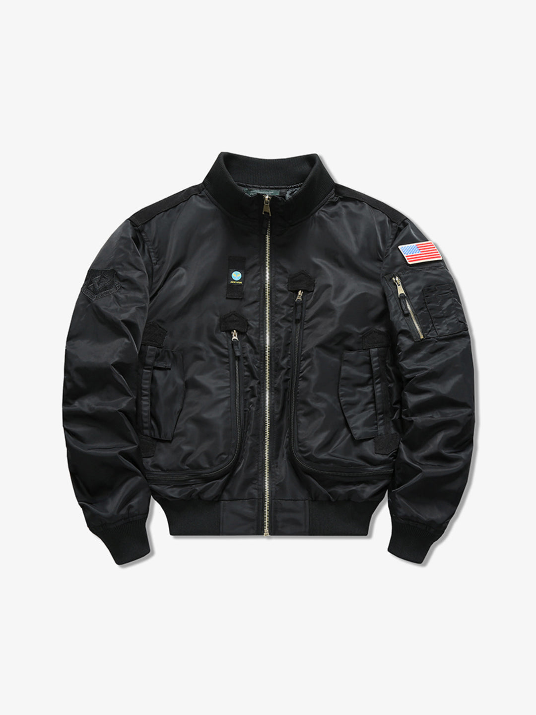 Men's military style flight bomber jacket with multifunctional pockets Mune Fashion