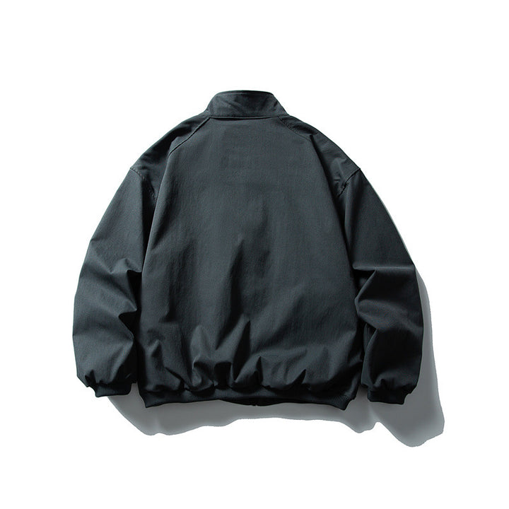 Unisex Oversize Boxy Bomber Jacket with Stand-up Collar and Large Flap Pockets Mune Fashion