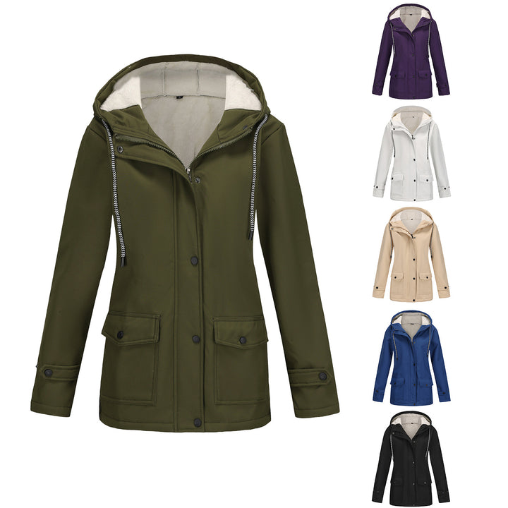 Women's water-repellent parka with teddy lining adjustable hood and patch pockets Mune Fashion