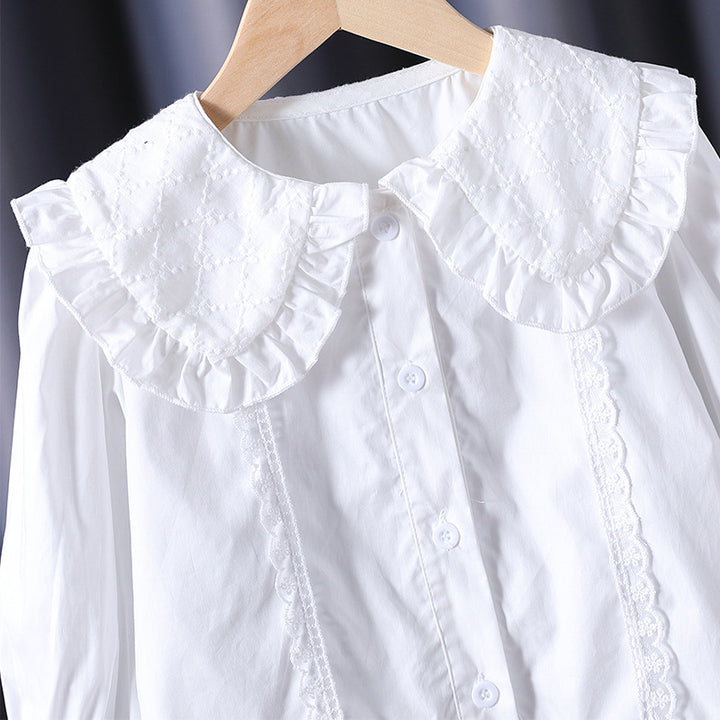 Women's blouse with nostalgic collar and ruffle details Mune Fashion